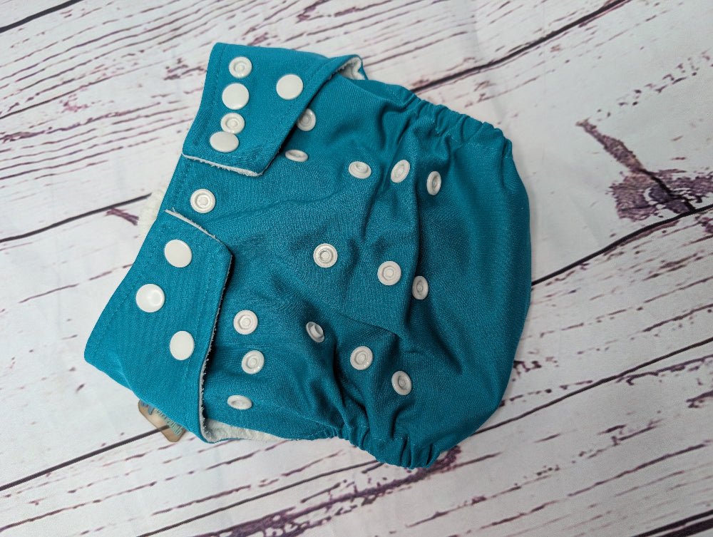 Pocket Nappies - Pre - Loved or Sample Sale - Green Cheeks - cloth nappy