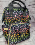 Peep inside the Rainbow Leopard print changing bag