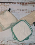 Reusable Cloth Washable Baby Wipes in Super Soft Bamboo Terry - Pack of 10 in Washbag - Green Cheeks - Eco Alternative
