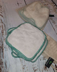 Reusable Cloth Washable Baby Wipes in Super Soft Bamboo Terry - Pack of 10 in Washbag - Green Cheeks - Eco Alternative