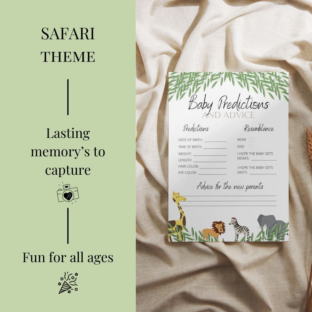 Safari Baby Shower Games | 6 Game Bundle - Green Cheeks - 
