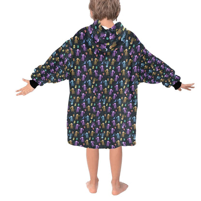 Squidding Around - Hooded Blanket - Green Cheeks - Blanket