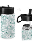 Stainless Steel Insulated Kids’ Water Bottle with Handle and Straw - Green Cheeks - Water Bottle