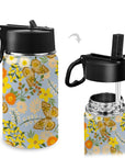 Stainless Steel Insulated Kids’ Water Bottle with Handle and Straw - Green Cheeks - Water Bottle