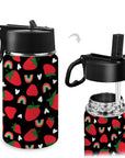 Stainless Steel Insulated Kids’ Water Bottle with Handle and Straw - Green Cheeks - Water Bottle