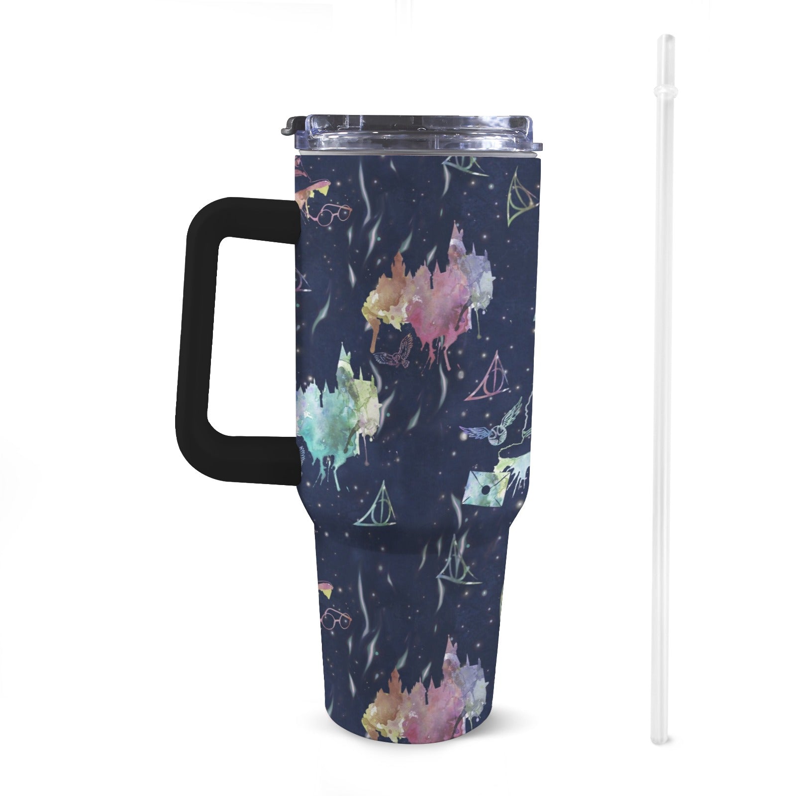 Stainless Steel Water Bottle with Handle, 1200ml - Green Cheeks - Travel Mug