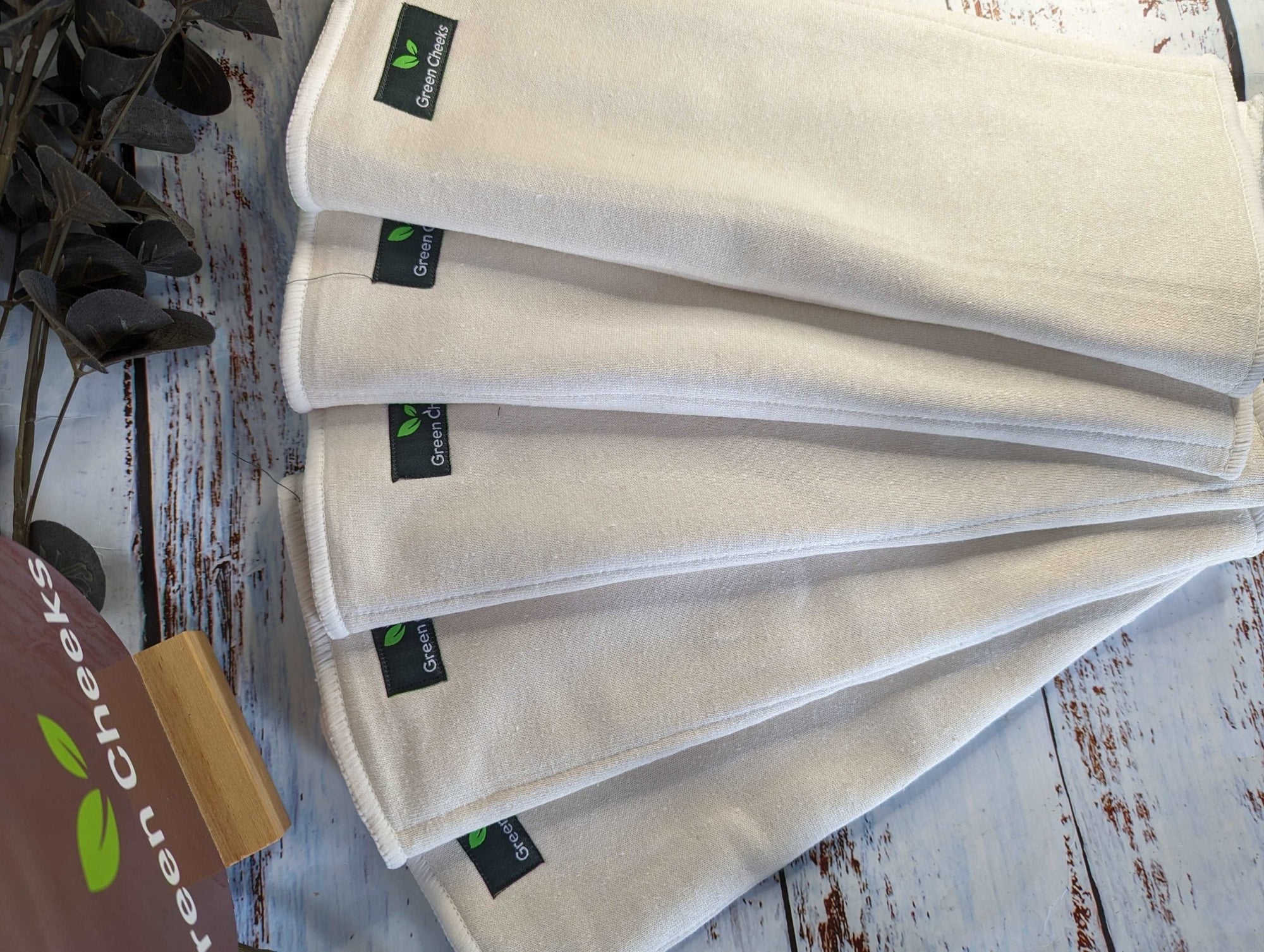 Tri - Fold/ Pre - Fold 8 Layer Hemp Cloth Nappy Inserts - Green Cheeks - cloth nappy
