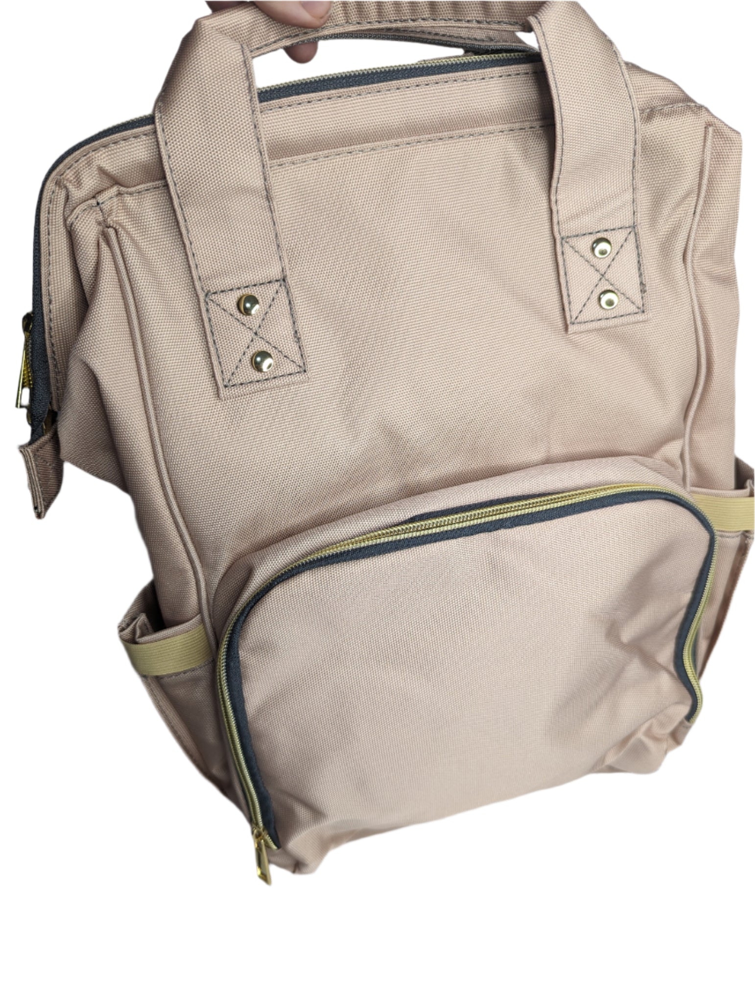 Vintage Rose Pink Baby Changing Nappy Bag - Green Cheeks - Diaper Backpack (1688)