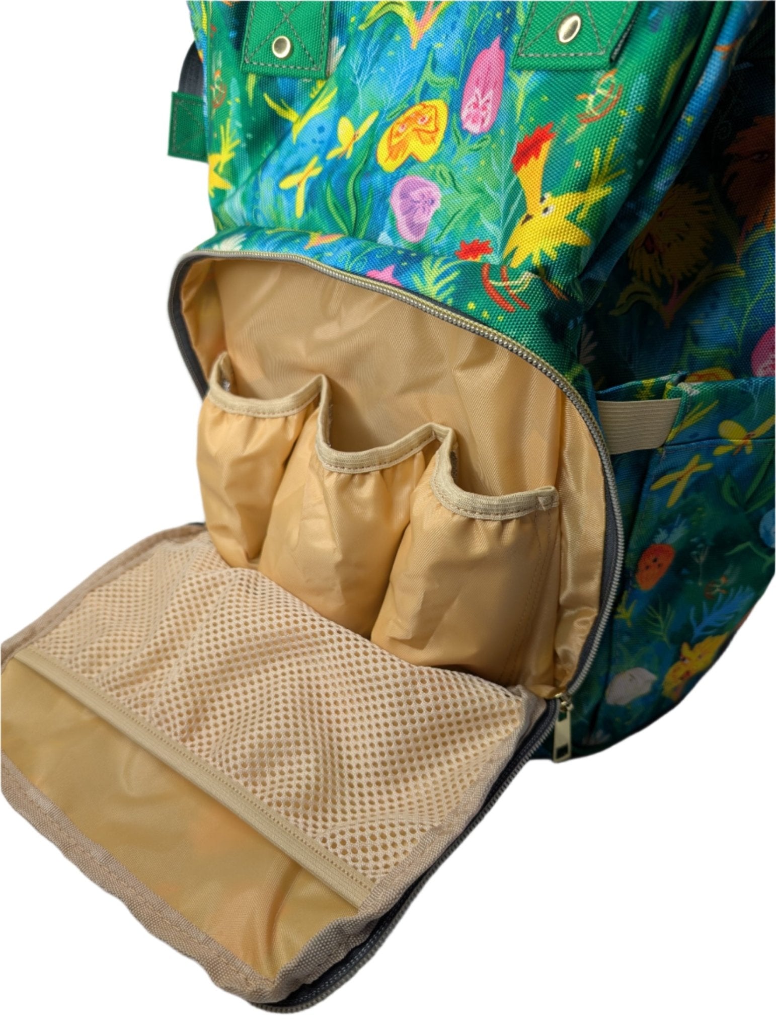 🌸 Wildflower Wonderland – Whimsical Floral Baby Changing Backpack | Nappy Bag - Green Cheeks - Diaper Backpack (1688)