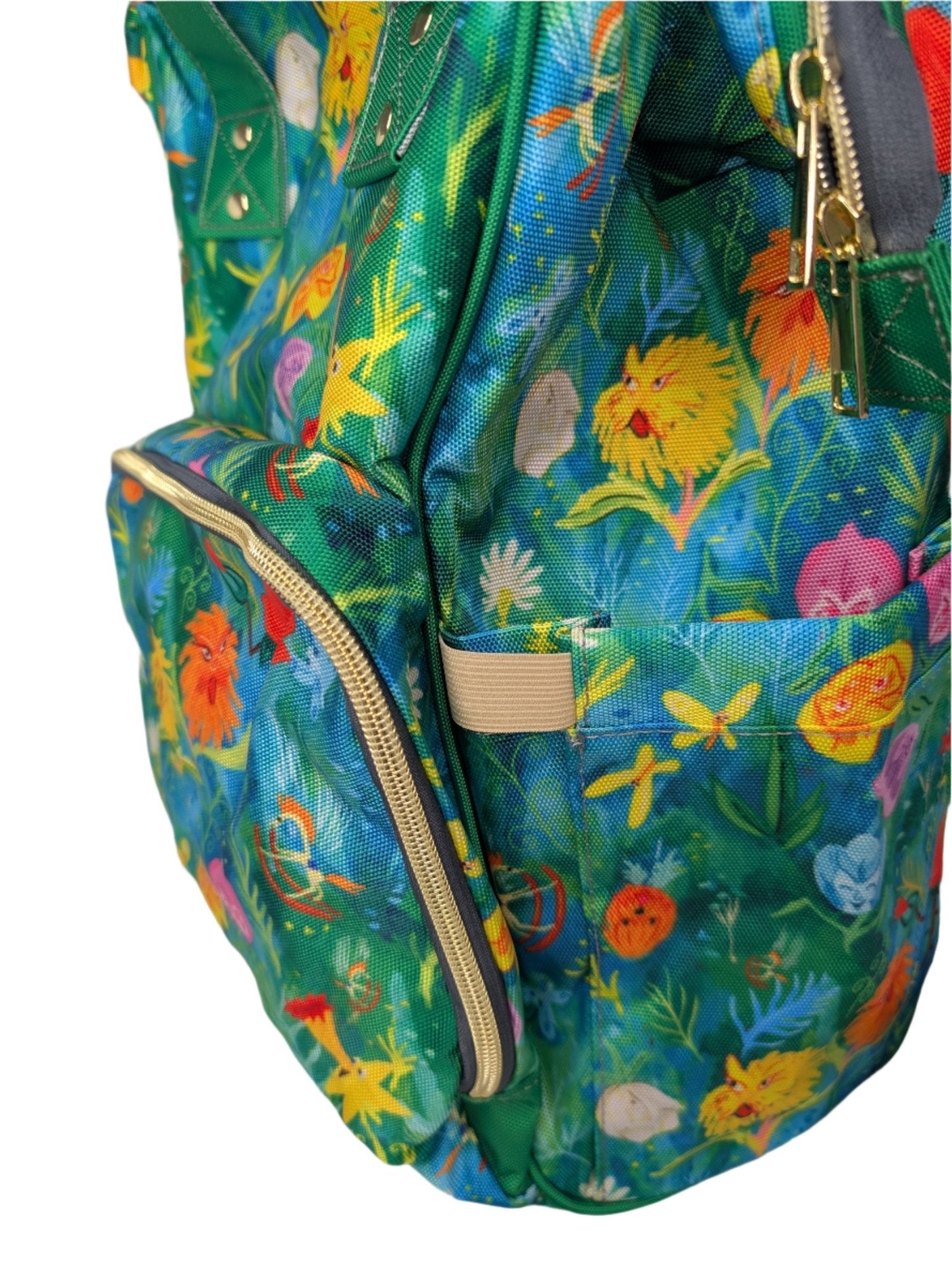 🌸 Wildflower Wonderland – Whimsical Floral Baby Changing Backpack | Nappy Bag - Green Cheeks - Diaper Backpack (1688)