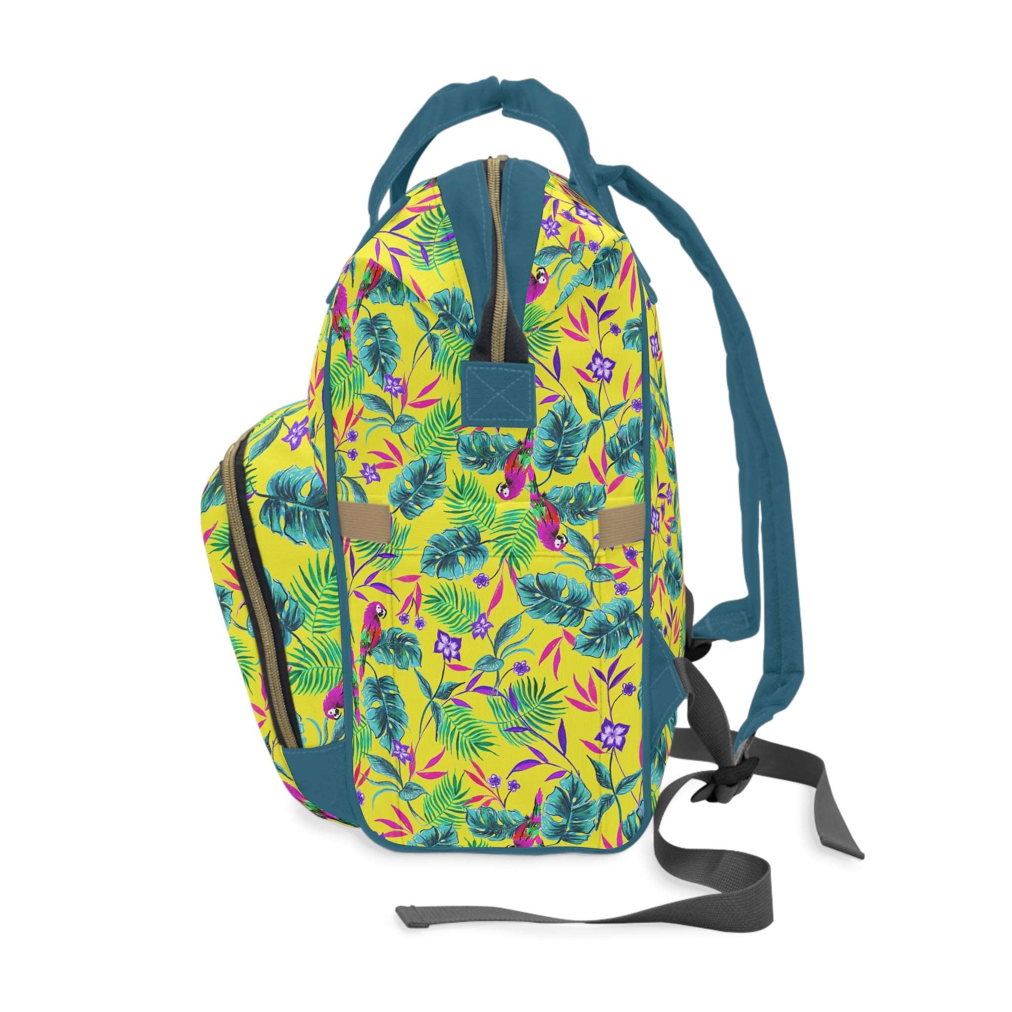 Yellow Baby Changing Bag Backpack - Pollywood - Green Cheeks - Diaper Bag