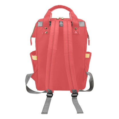 Red Poppy Baby Changing Bag -  Multi-Function Diaper Backpack/Diaper Bag