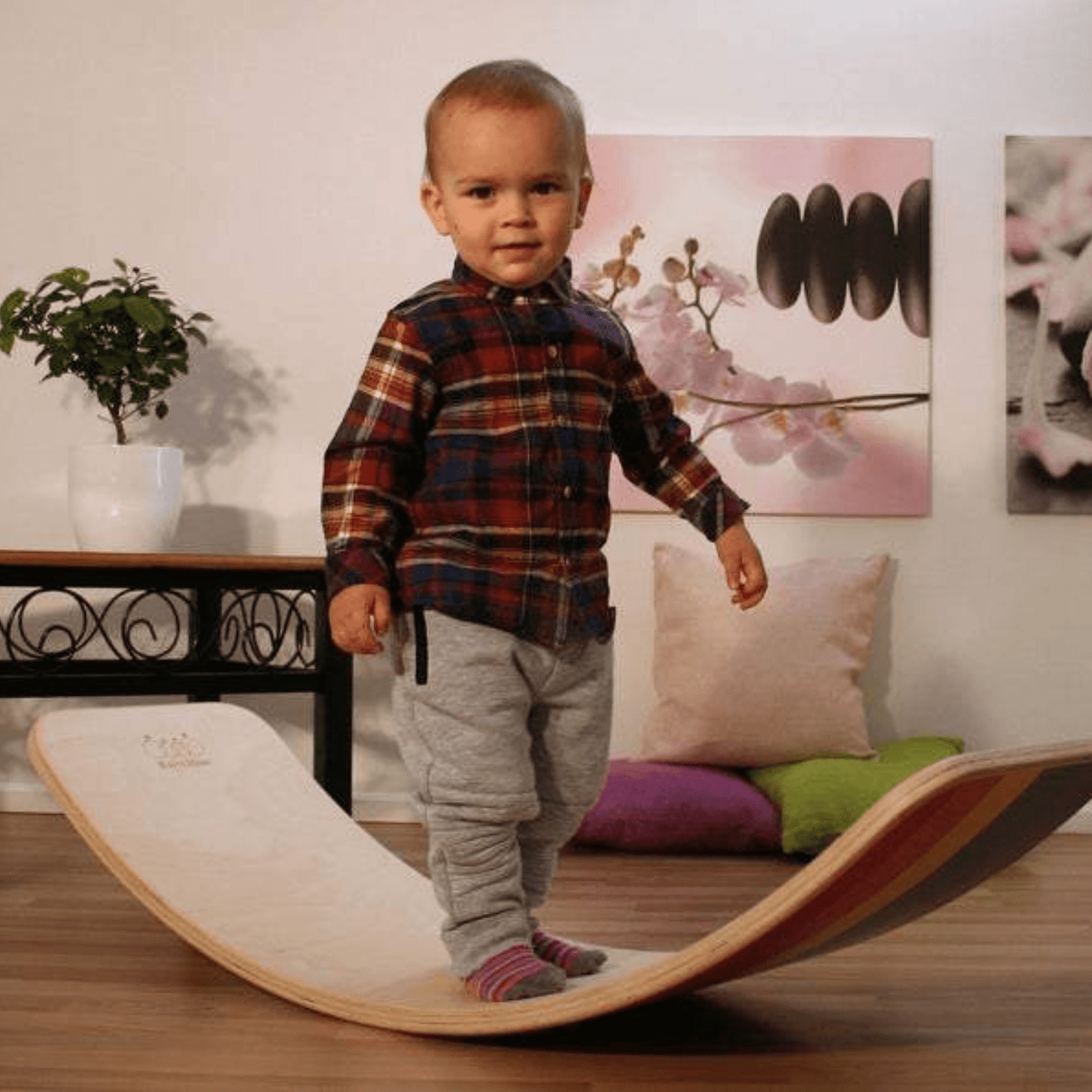 Indoor Rainbow Wooden Balance Board - Montessori Learning & Development