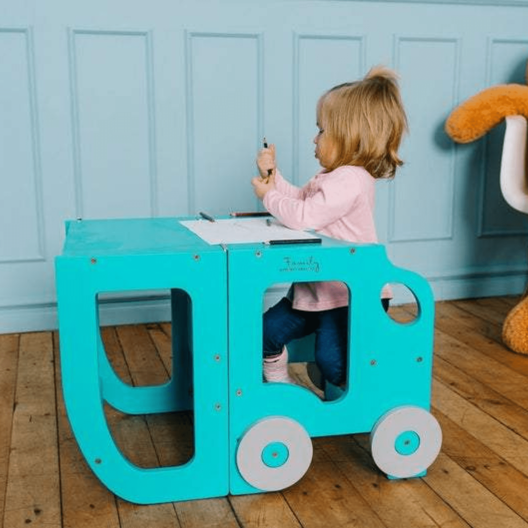Convertible Learning Tower - Transforms into a Car Themed Table/Chair