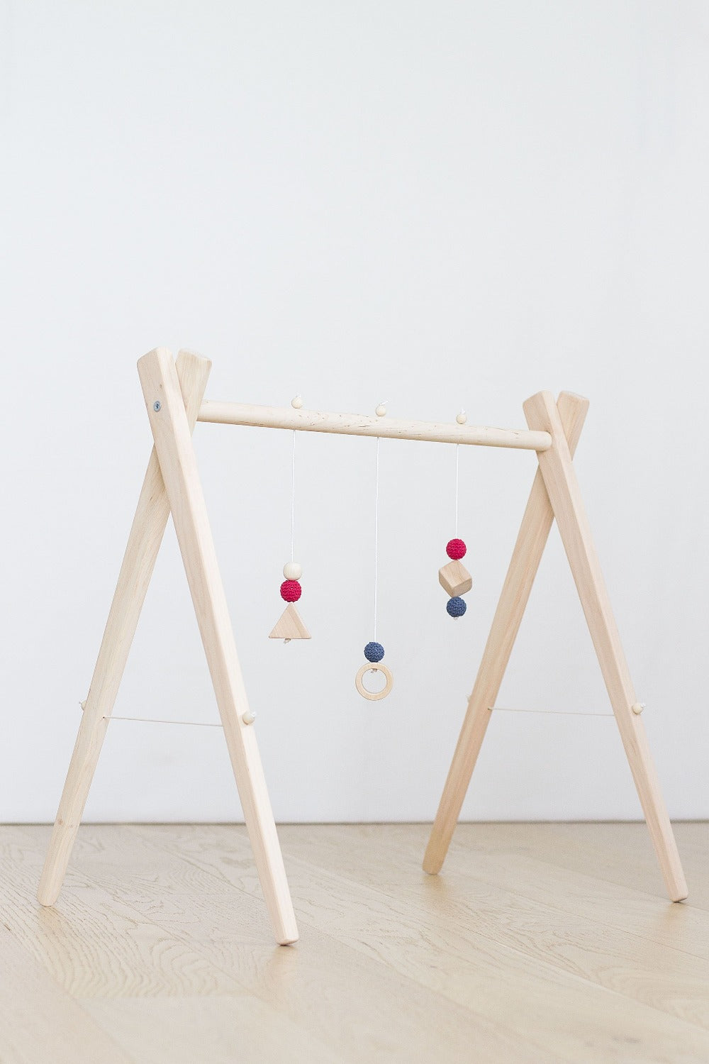Wooden Baby Play Gym Arch - Trapeze Activity Center - Handmade & Organic for Baby