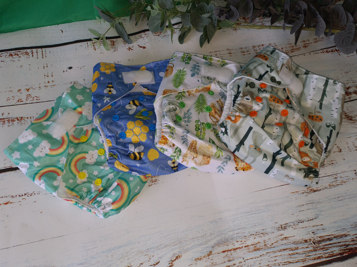 Green Cheeks Nature Collection with Velcro Cloth Nappies