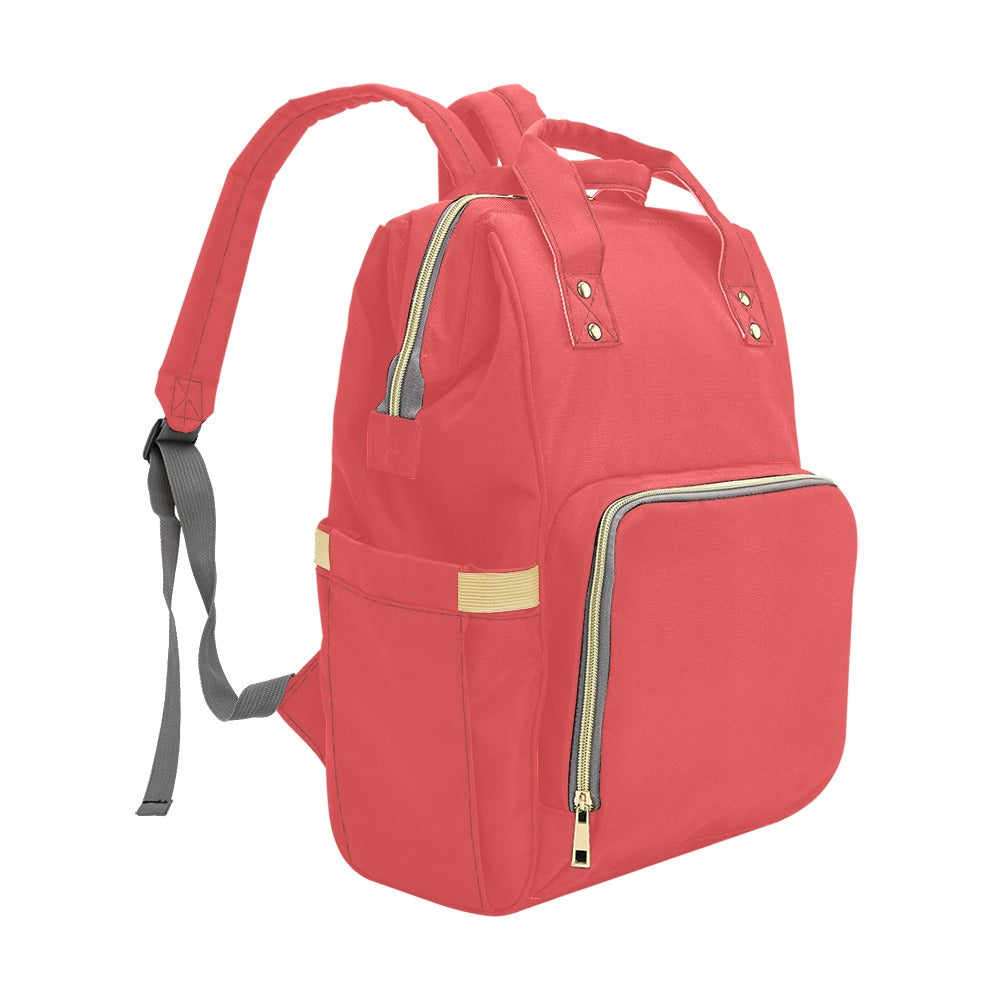 Red Poppy Baby Changing Bag -  Multi-Function Diaper Backpack/Diaper Bag