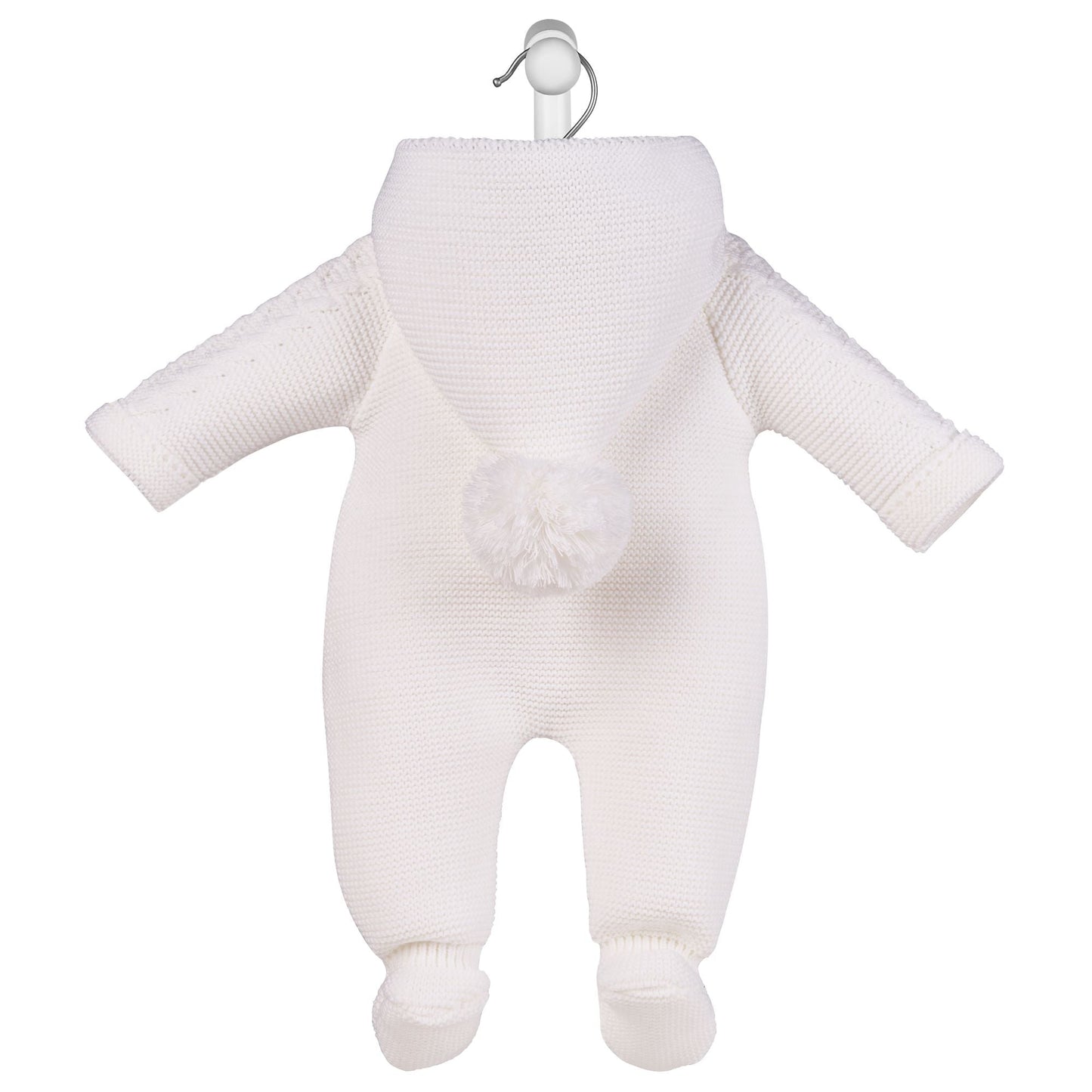 Bobble Hooded Cable Knit Pramsuit
