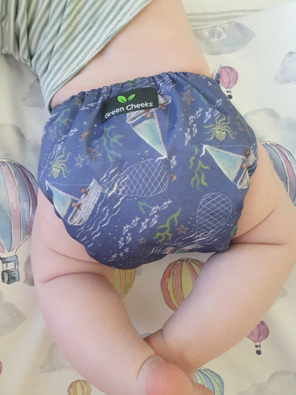 Bundle of Reusable Pocket Nappies in Nautical Style