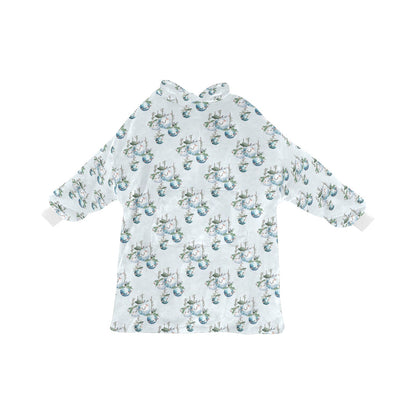 Christmas Oodie Fleece Hooded Blanket 