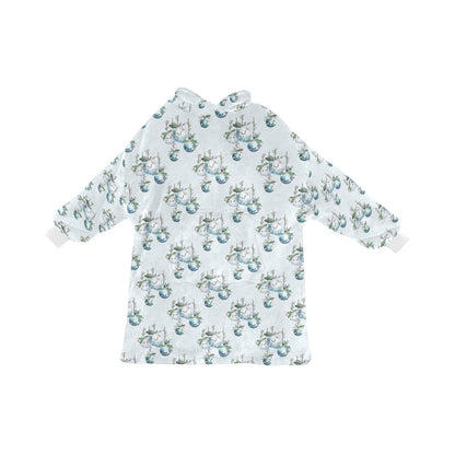 Christmas Oodie Fleece Hooded Blanket 
