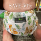 Monthly cloth nappy subscription service with a range of colorful and eco-friendly nappies