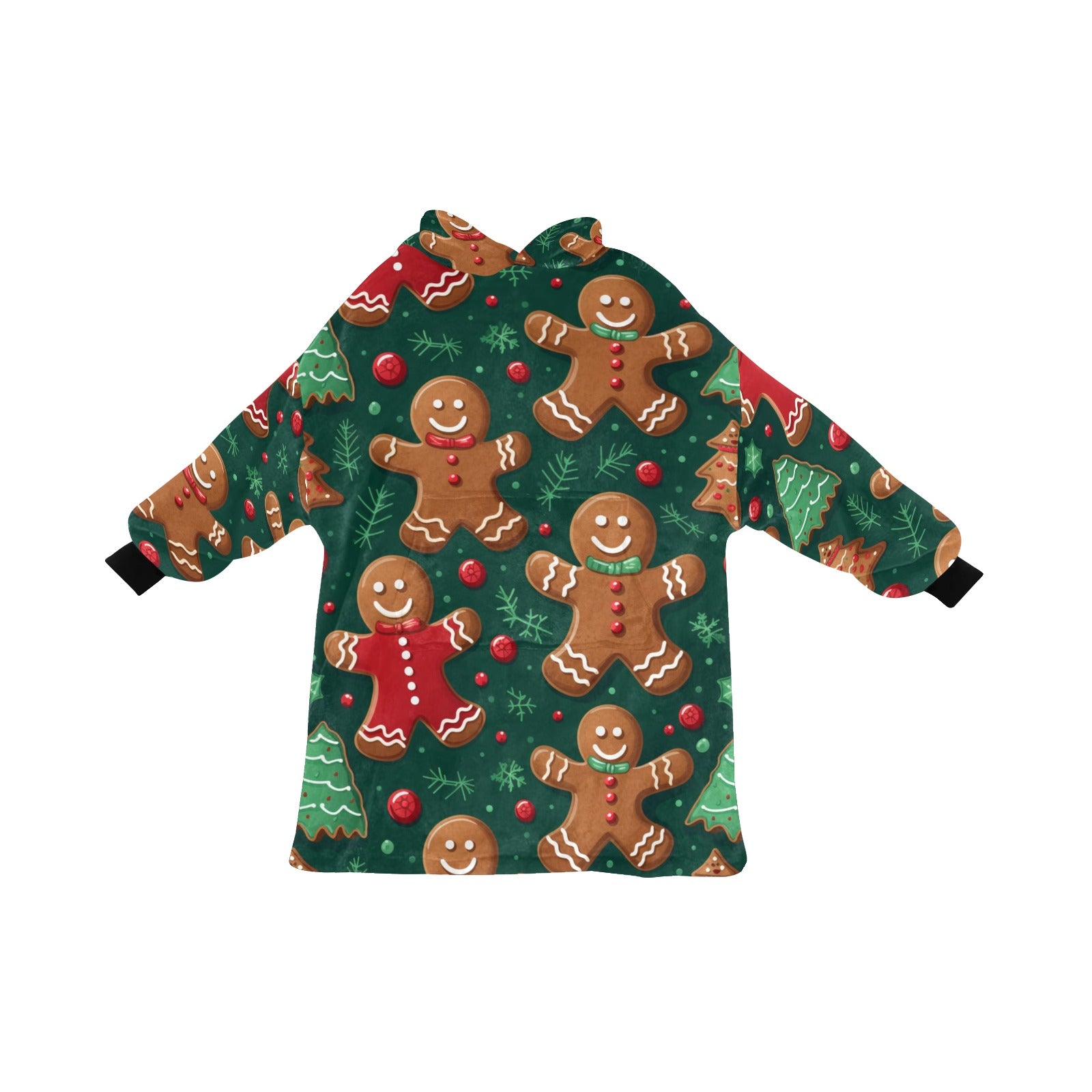 Gingerbread Delight - Cosy Fleece Hooded Blanket Blanket Hoodie for Men