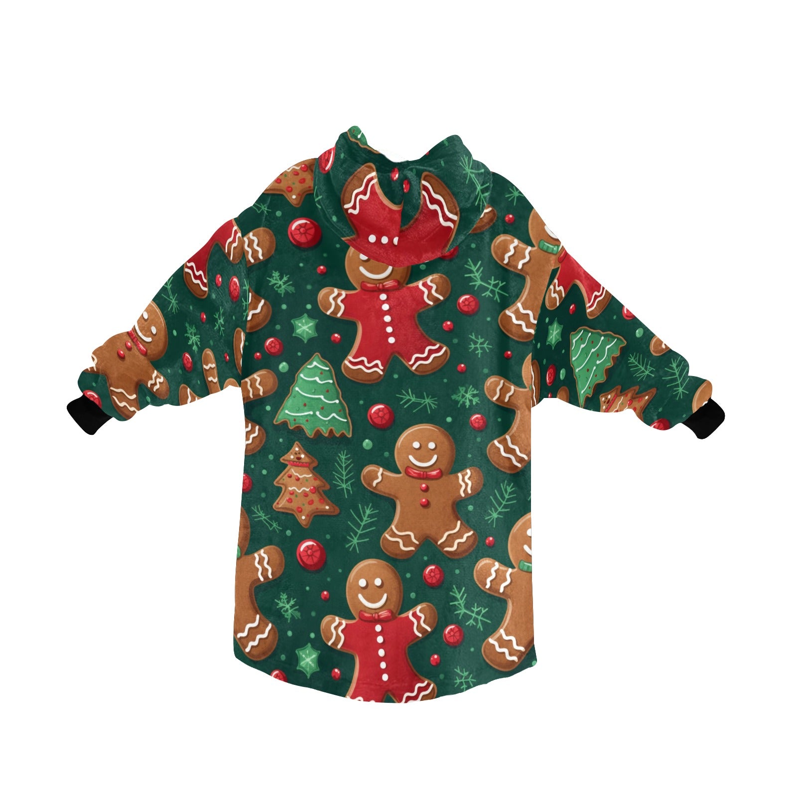 Gingerbread Delight - Cosy Fleece Hooded Blanket Blanket Hoodie for Men