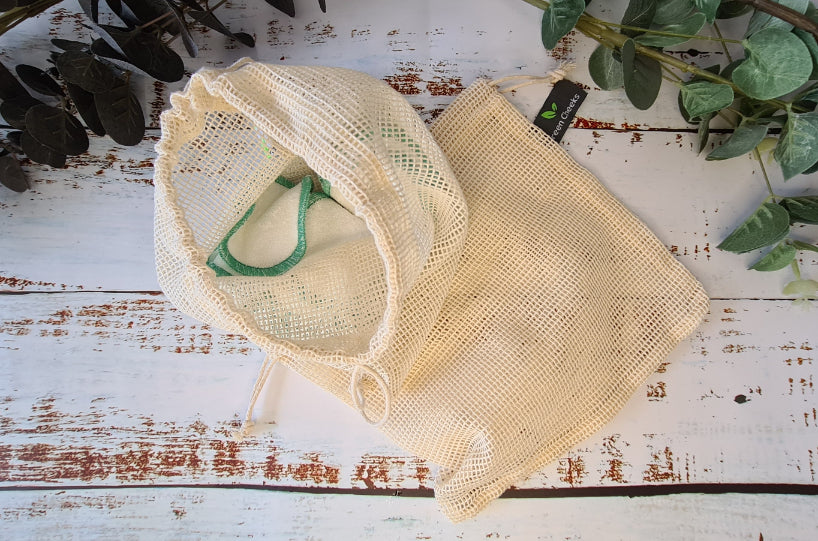 Green Cheeks Organic Cotton Mesh Wash Bag