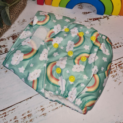 Green Cheeks Cloth Rainbow Hemp Reusable Nappy