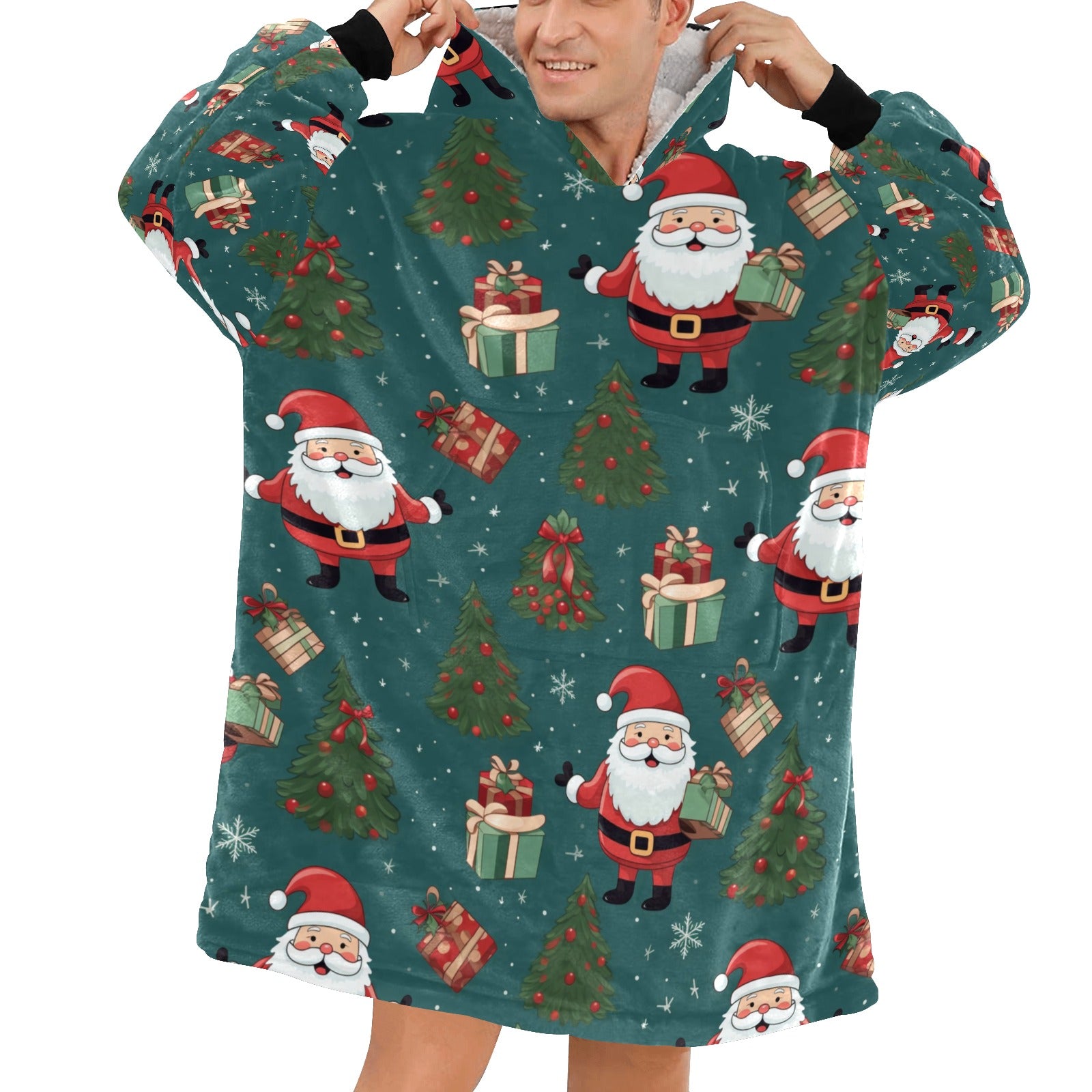 Festive Frolic - Cosy Hoodie Fleece Blanket 