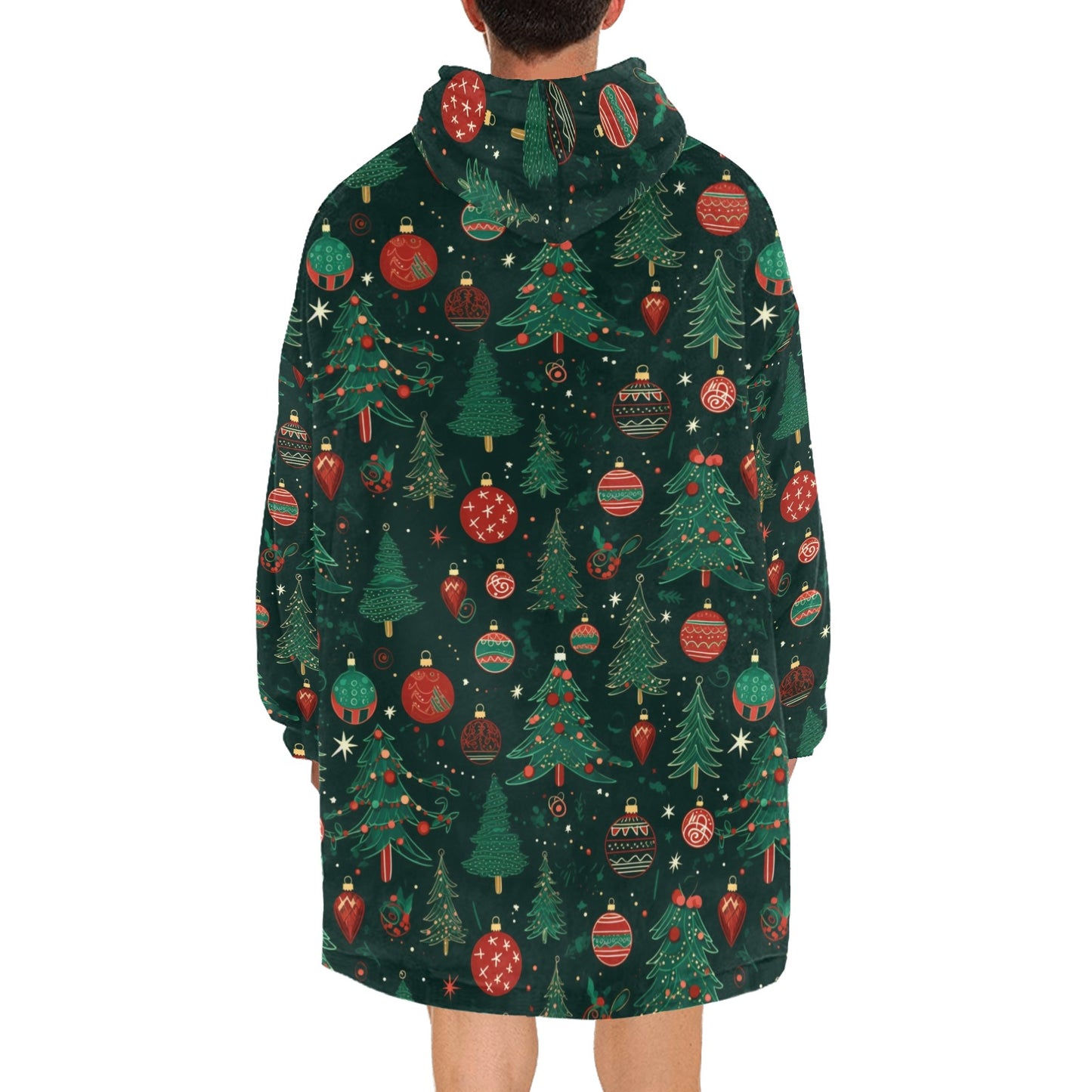 Traditional Christmas - Cosy Fleece Hooded Blanket 