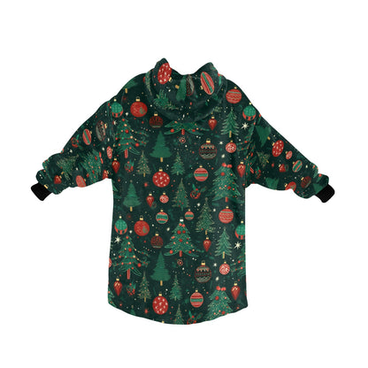 Traditional Christmas - Cosy Fleece Hooded Blanket 