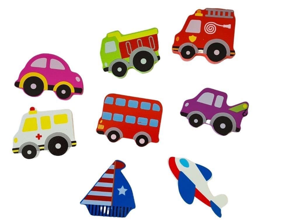 Chunky Wooden Transport Puzzle Toy by Tooky Toy - Green Cheeks - Baby Toys & Activity Equipment