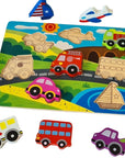 Chunky Wooden Transport Puzzle Toy by Tooky Toy - Green Cheeks - Baby Toys & Activity Equipment