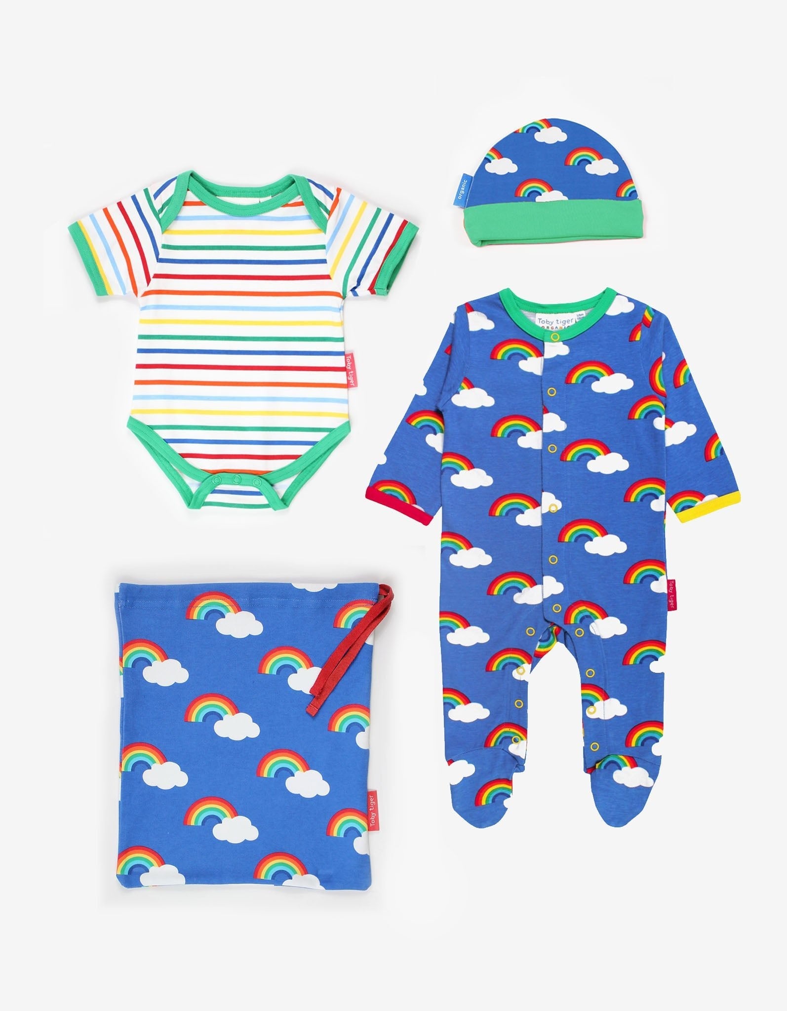 Organic Baby Gift Set - Rainbow Print