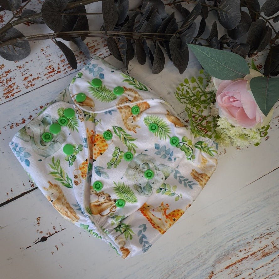Justa - The Pocket Nappy - Green Cheeks - cloth nappy