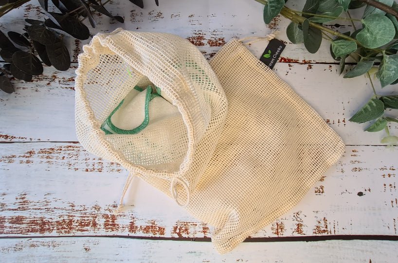 Organic Cotton Drawstring Bag – Perfect for Wash, Toiletry, or Delicates! - Green Cheeks - Eco Alternative