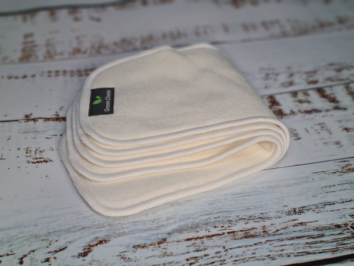 Super Absorbent Triple Layer Hemp Inserts - One piece Cloth Nappy Booster - Green Cheeks - cloth nappy