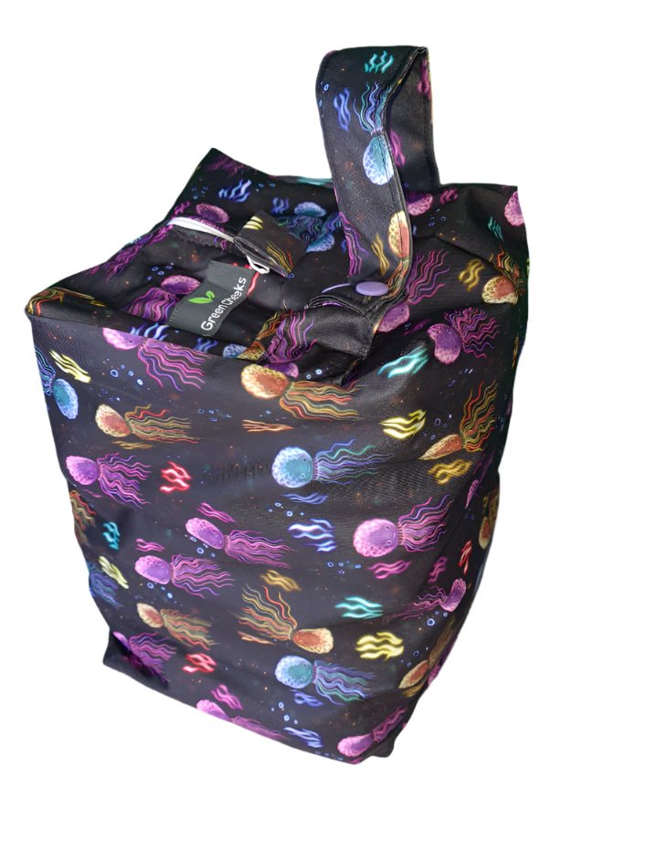Waterproof Pod Wet Bags – Perfect for Swimming Lessons, Messy Clothes, and Reusable Nappies! - Green Cheeks - Wet Bag