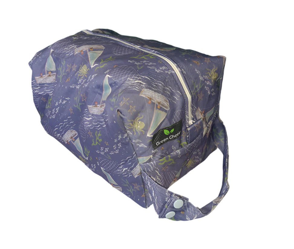 Waterproof Pod Wet Bags – Perfect for Swimming Lessons, Messy Clothes, and Reusable Nappies! - Green Cheeks - Wet Bag
